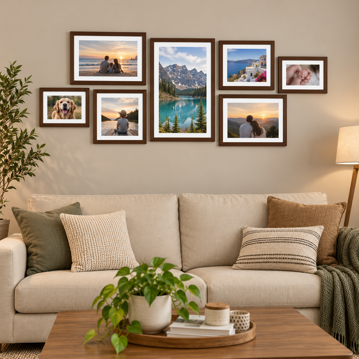 Conjunto de cuadros 03 con foto impresa y adhesivos - Gallery 12