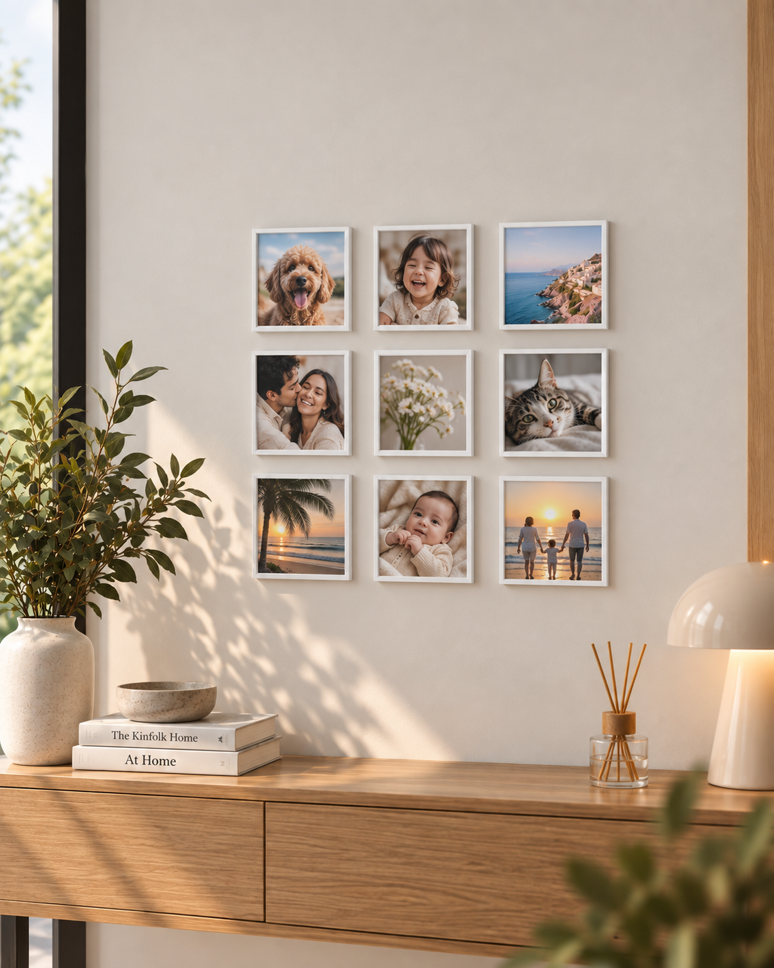 Pack de 9 cuadros 20x20 cm con foto impresa y adhesivos - Gallery 13