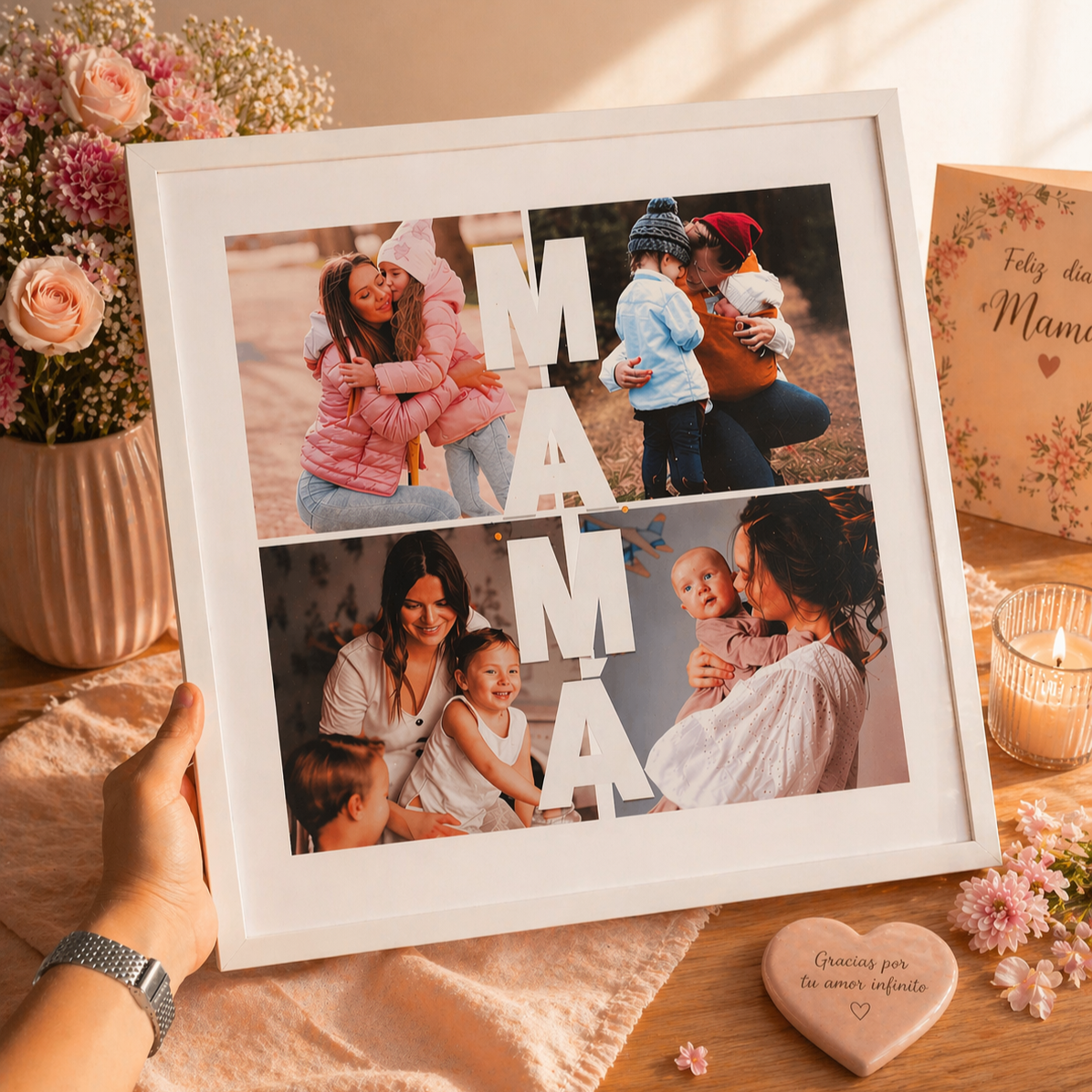 Cuadro Collage a partir de 20x20 cm con foto impresa y diseño (Promo Dia de la Madre)