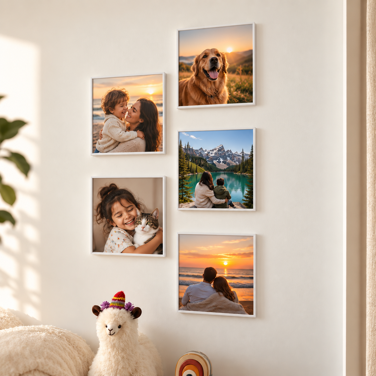 Pack 5 cuadros de 20x20 cm, con adhesivos y foto impresa (Promo Aniversario) - Gallery 10