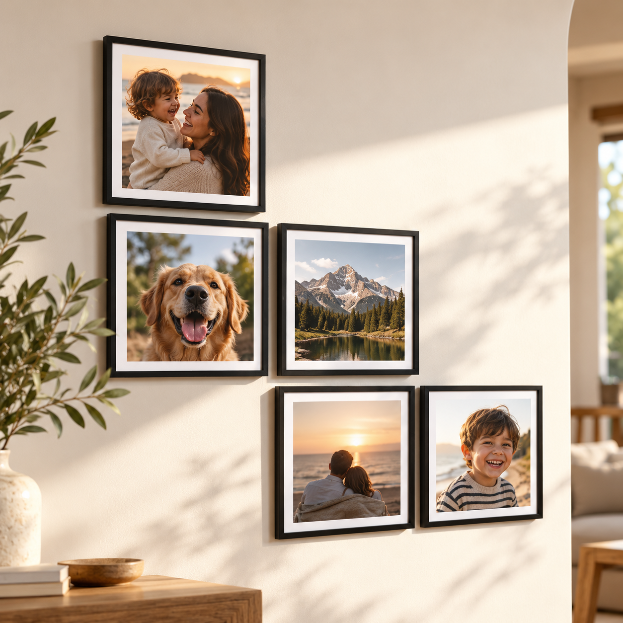 Pack 5 cuadros de 20x20 cm, con adhesivos y foto impresa (Promo Aniversario) - Gallery 9
