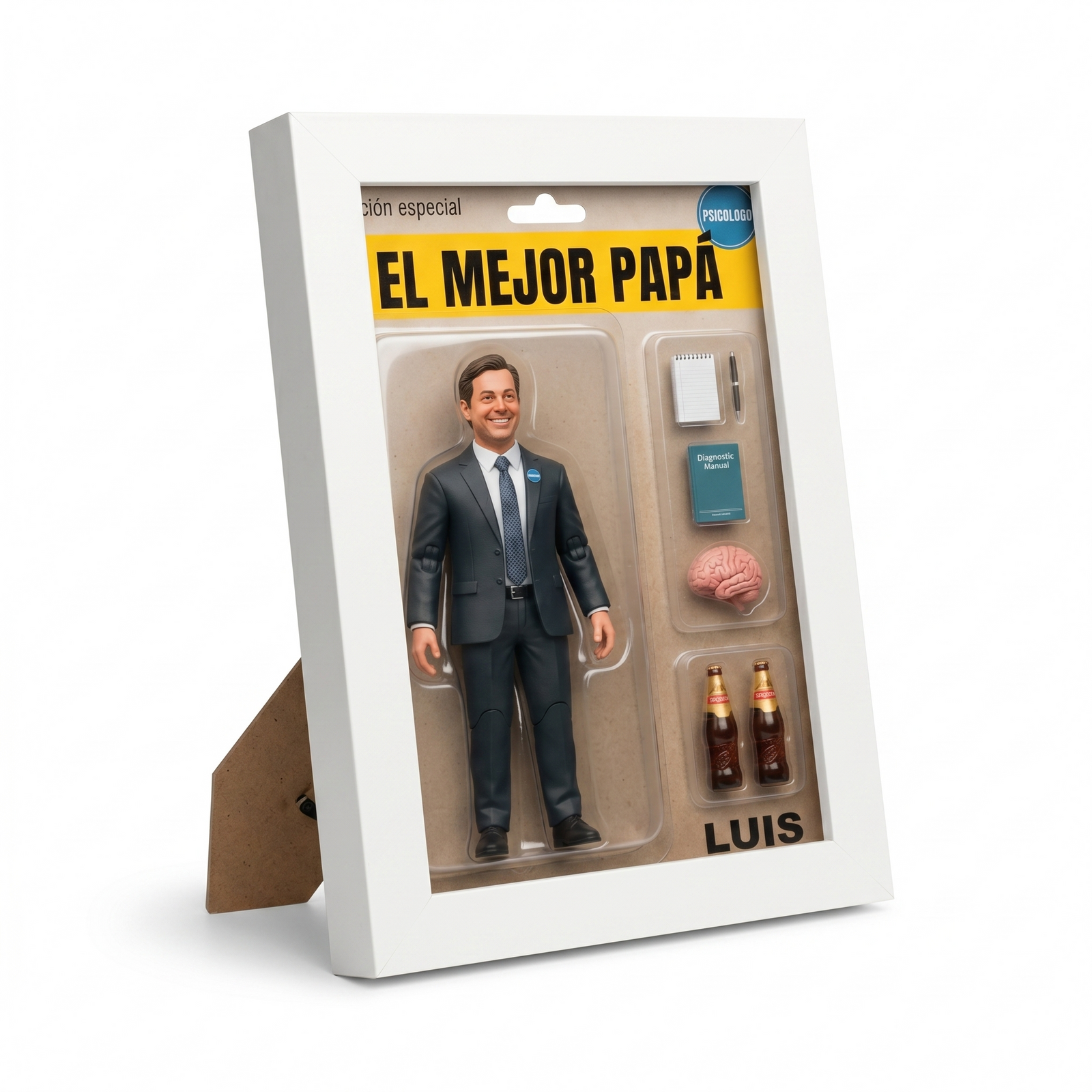 Portarretratos de 10x15 cm con foto generada por IA, marco de madera pino, con vidrio, tapa y parante rígidos (Promo) - Image 7