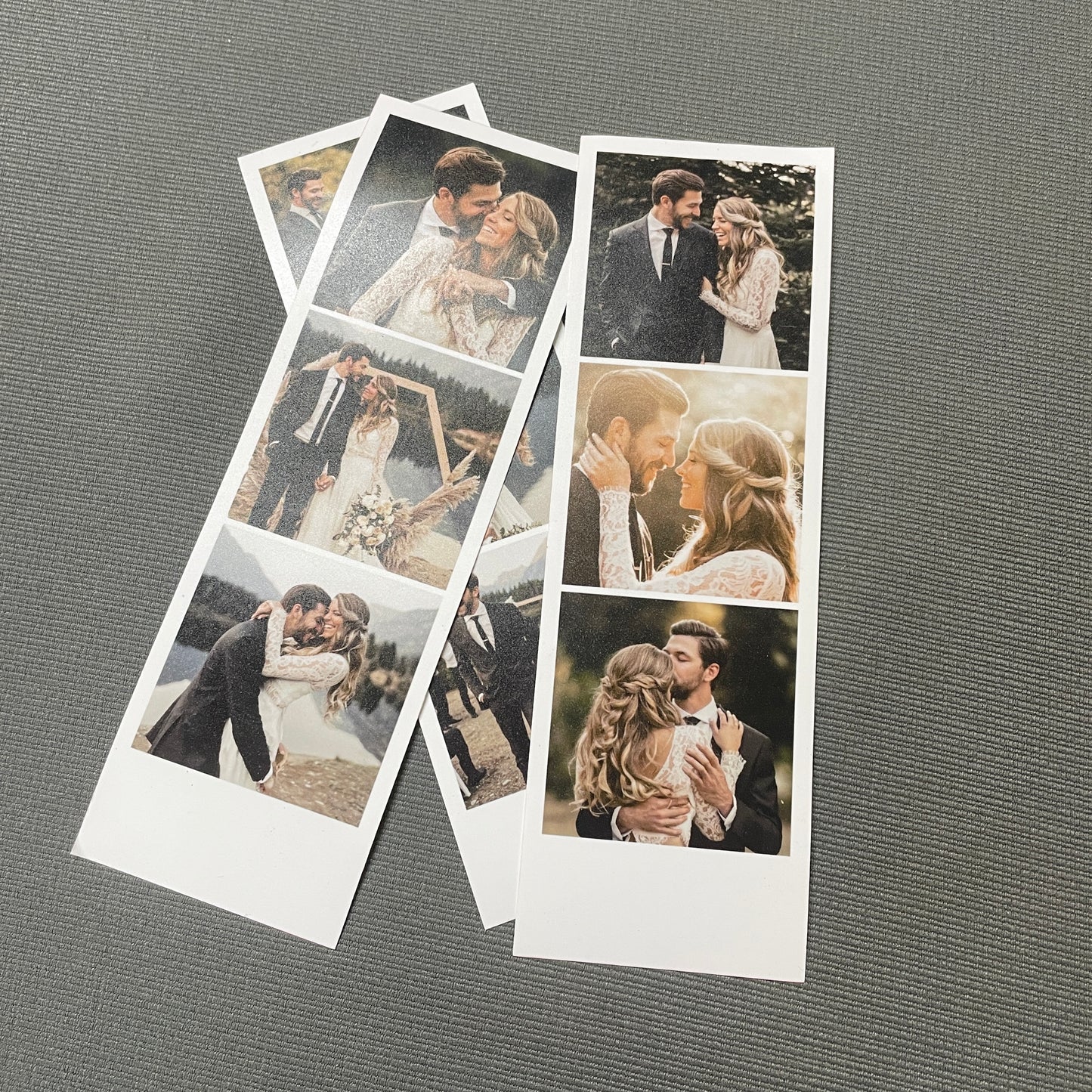 3 Tiras fotográficas de 19x6 cm con 3 fotos cada una (total 9 fotos)