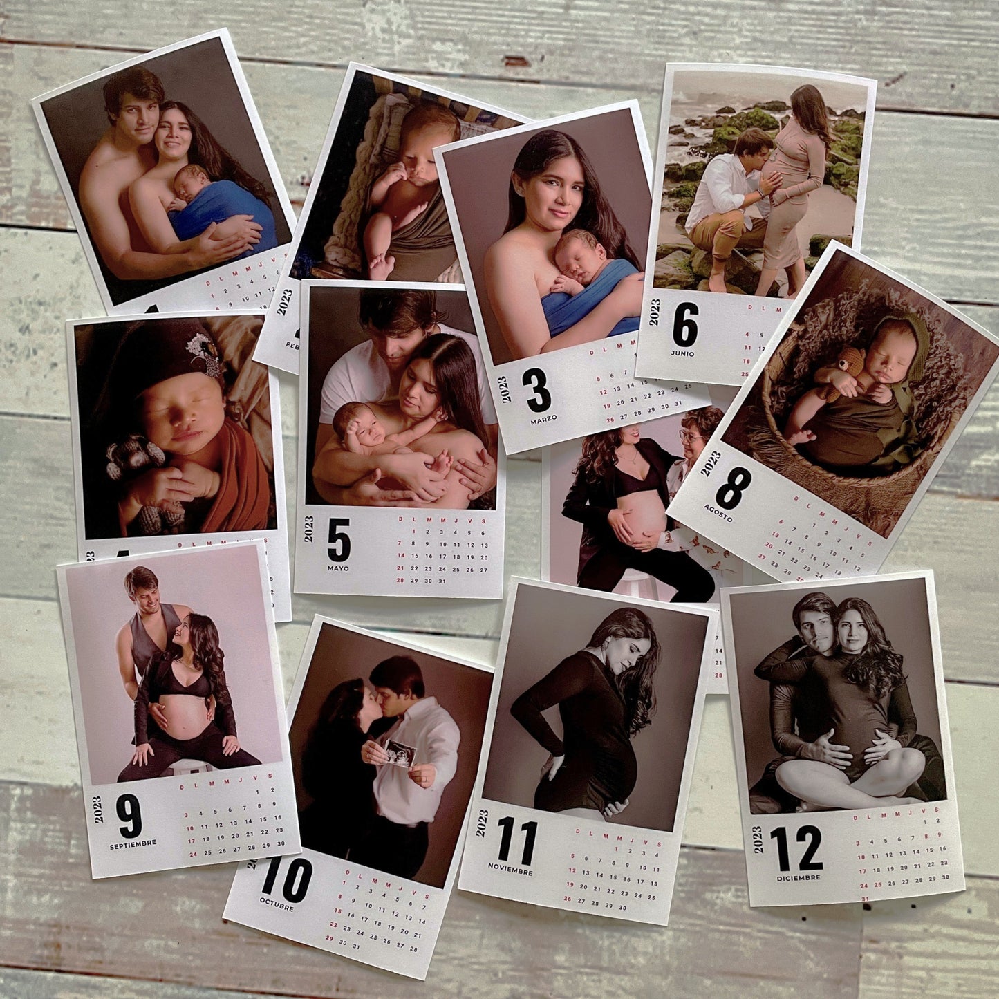 Calendario Jumbo 2026 de 10x15 cm, papel fotográfico premium, incluye soporte color negro