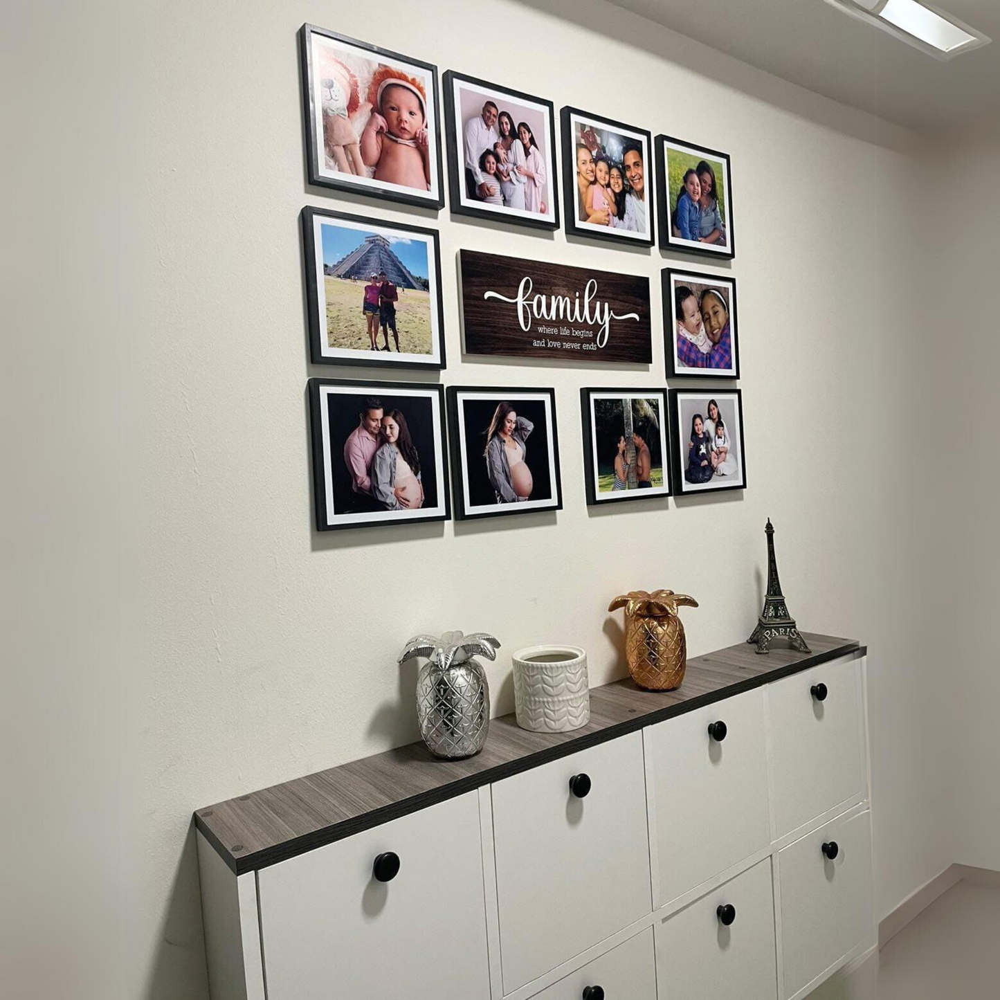 Cuadro de 20x20 cm + foto impresa y adhesivo en la parte de atrás