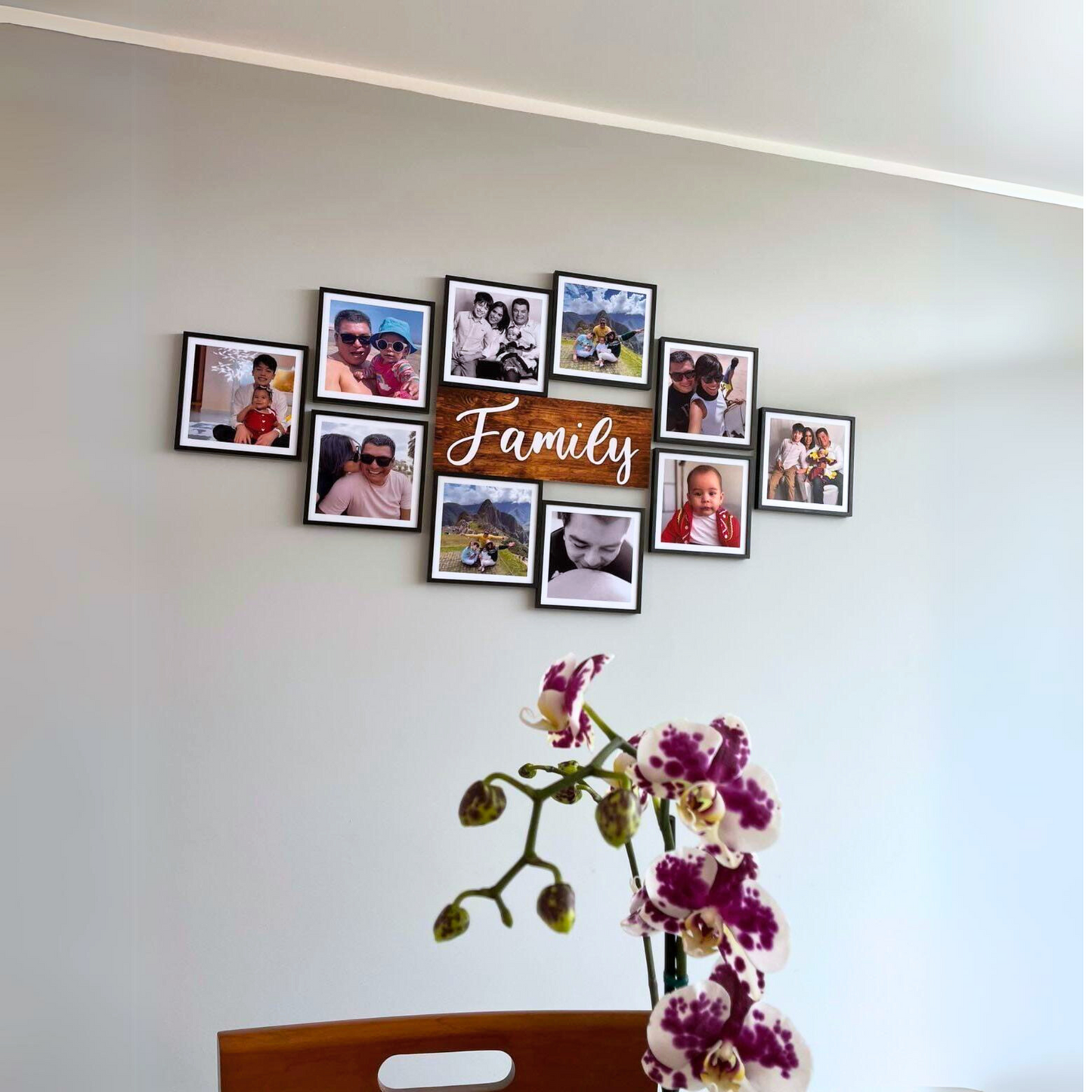 Cuadro de 20x20 cm + foto impresa y adhesivo en la parte de atrás