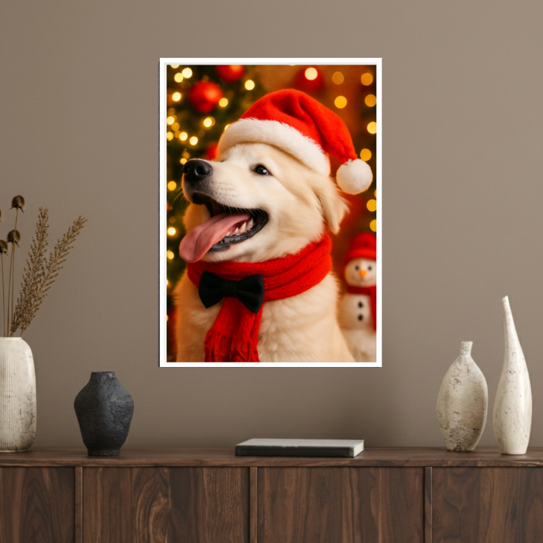 Retrato de Mascotas (hecho con IA) desde 20x20 cm, con foto impresa y adhesivos (Promo)