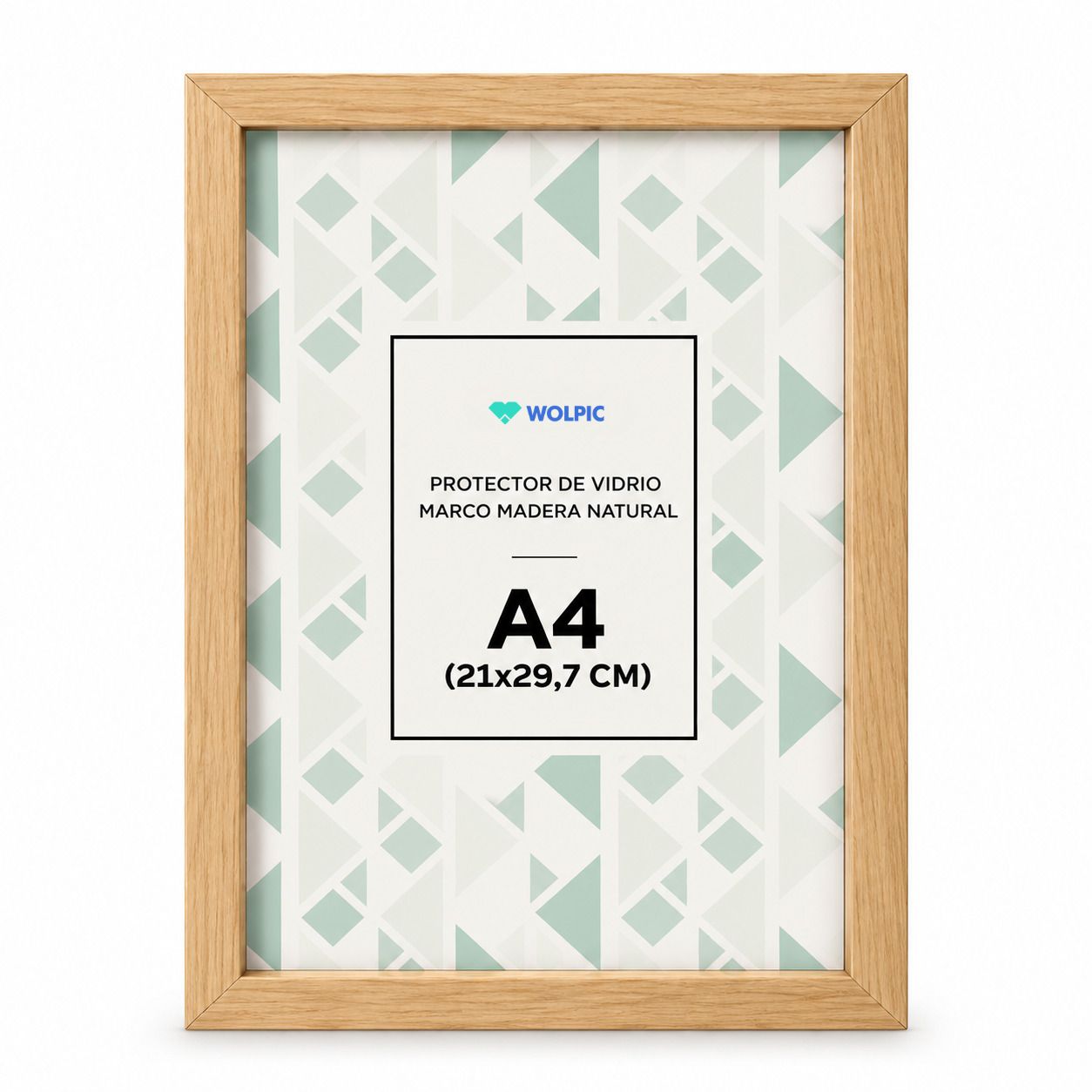 Cuadro A4 de madera pino con vidrio y adhesivos - Gallery 1
