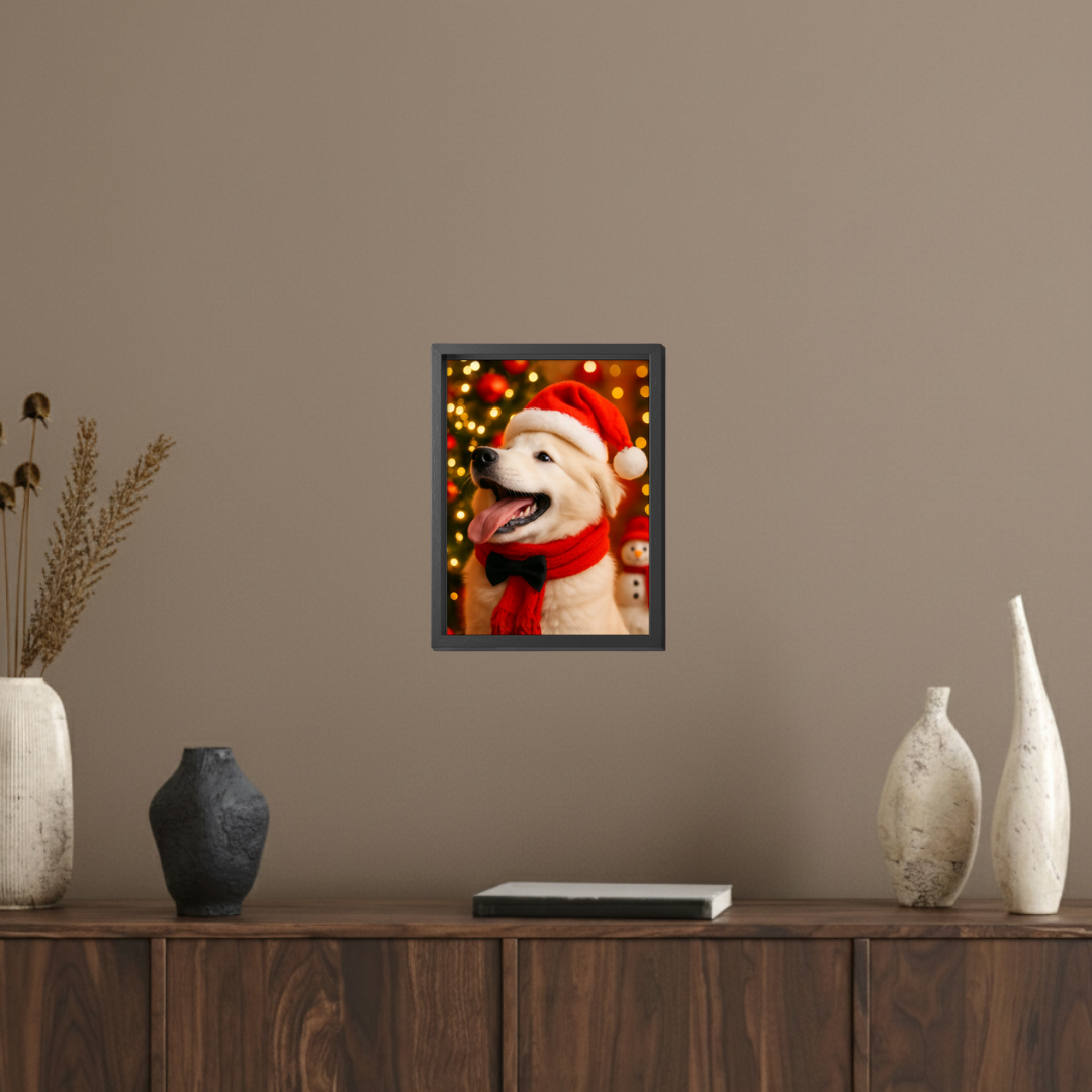 Retrato de Mascotas (hecho con IA) desde 20x20 cm, con foto impresa y adhesivos (Promo)