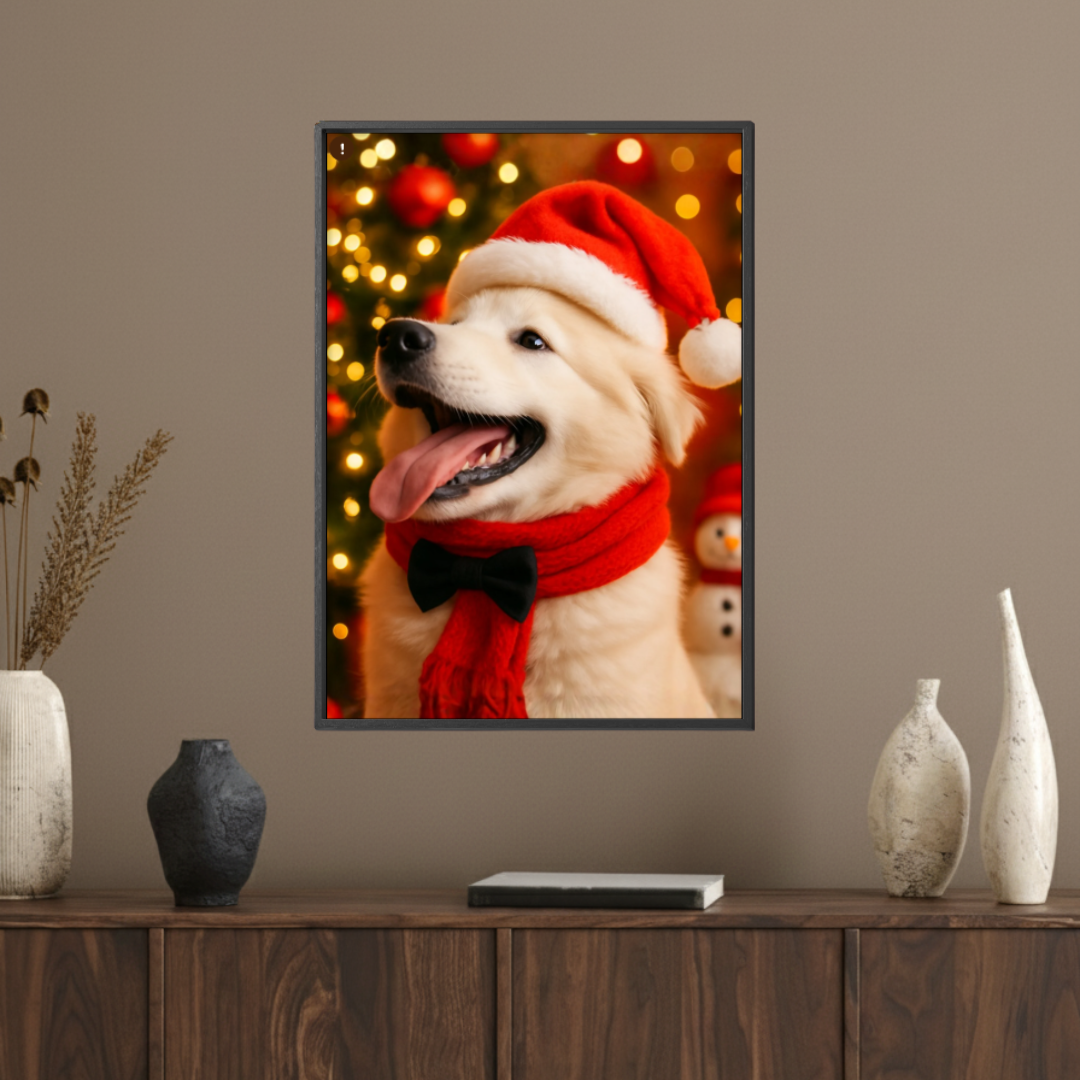 Retrato de Mascotas (hecho con IA) desde 20x20 cm, con foto impresa y adhesivos (Promo)