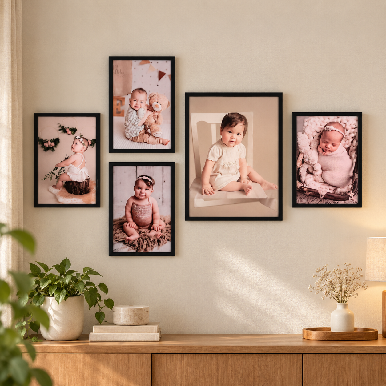 Conjunto de cuadros 01 con fotos y adhesivos - Gallery 10