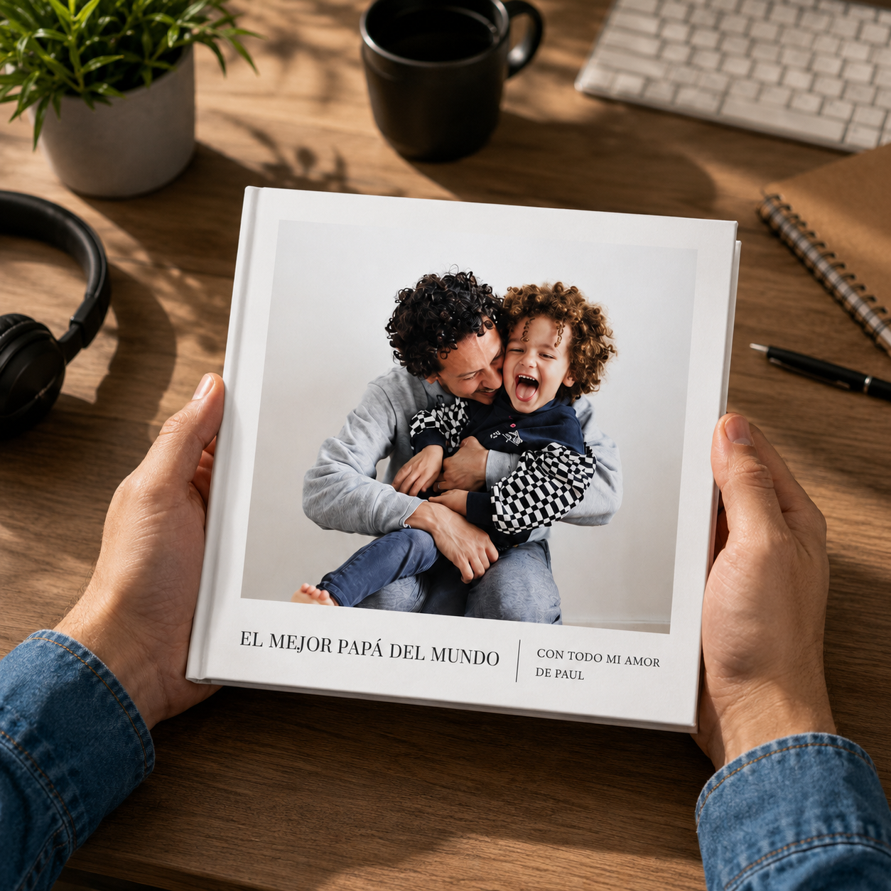 Album de 18x18 cm con Portada personalizada, tapa dura y diagramación automática