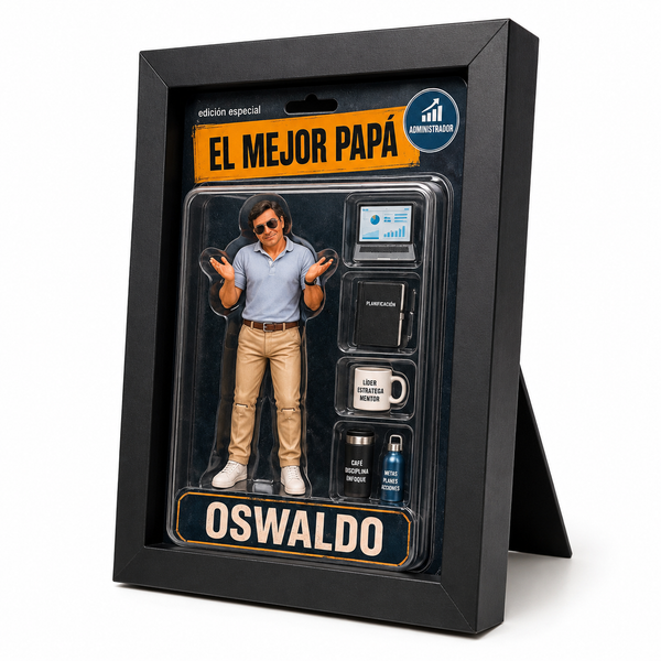 Portarretratos de 10x15 cm con foto generada por IA, marco de madera pino, con vidrio, tapa y parante rígidos (Promo) - Secondary