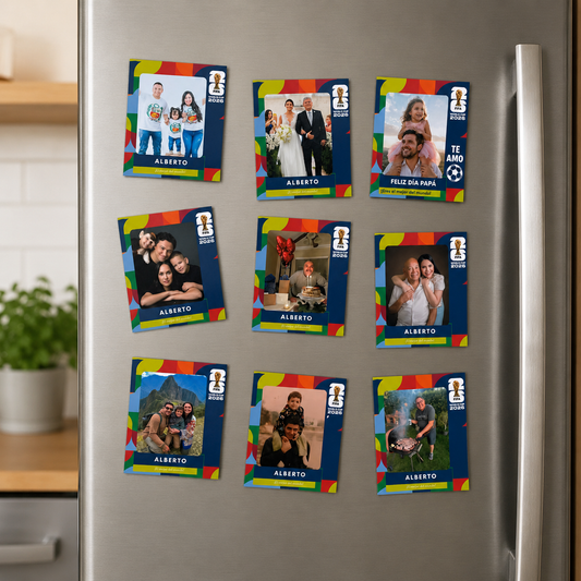 Promo: 8 fotos imantadas diseño Mundial de futbol de 10x8.5 cm en Fotopapel Premium, pegalo en tu refrigerador (Promo Dia del Padre)