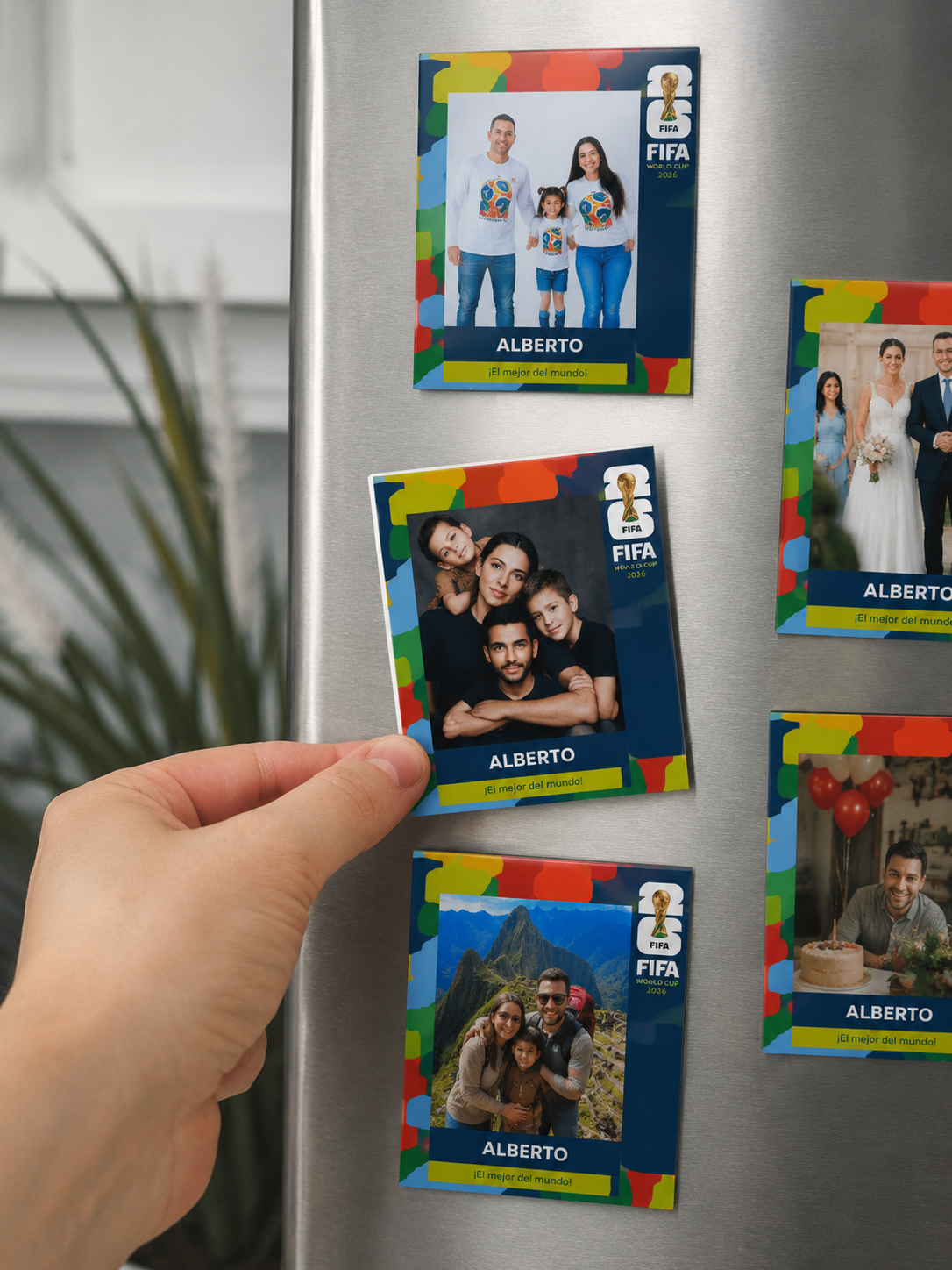 Promo: 8 fotos imantadas diseño Mundial de futbol de 10x8.5 cm en Fotopapel Premium, pegalo en tu refrigerador (Promo Dia del Padre)