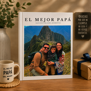 Fotoalbum Vertical de 24x20 cm, con portada personalizada, tapa dura y diagramación automática (Promo)