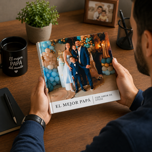 Album de 18x18 cm con Portada personalizada, tapa dura y diagramación automática