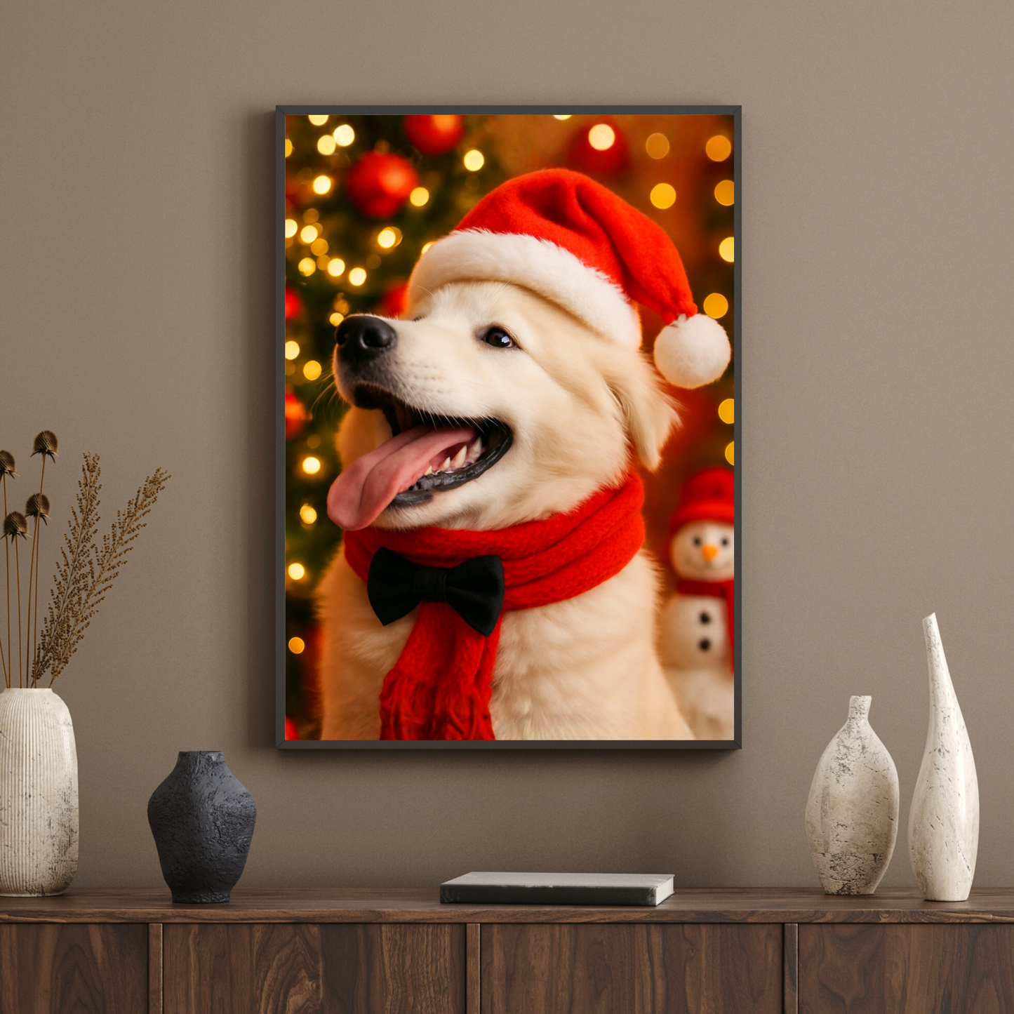 Retrato de Mascotas (hecho con IA) desde 20x20 cm, con foto impresa y adhesivos (Promo)