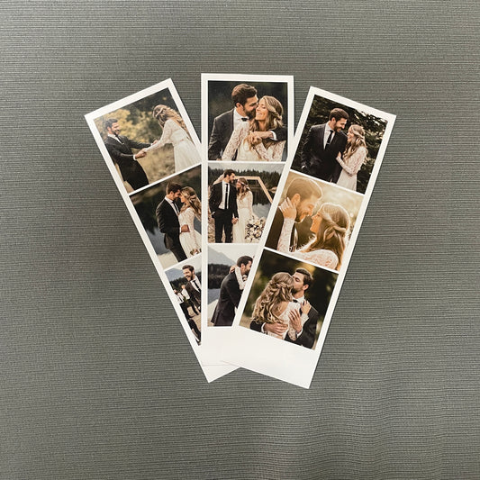 3 Tiras fotográficas de 19x6 cm con 3 fotos cada una (total 9 fotos)