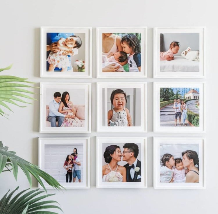 Set de 9 cuadros 20x20 cm + foto impresa y adhesivos (Ofertas DDM💖)
